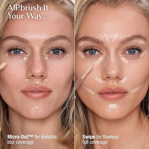Charlotte Tilbury AIRbrush Flawless Blur Concealer - Longwear Concealer for Dark Circles, Blemishes, Redness & More - Hydrating, Crease-Proof & Full Coverage with a Natural Matte Finish