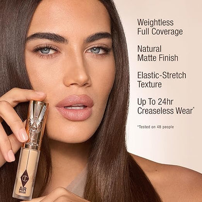 Charlotte Tilbury AIRbrush Flawless Blur Concealer - Longwear Concealer for Dark Circles, Blemishes, Redness & More - Hydrating, Crease-Proof & Full Coverage with a Natural Matte Finish
