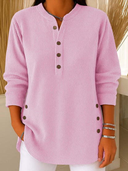 ⌛️Last Week Sale 50% Off💃Women's Solid Color Crew Neck Long Sleeve Casual Loose Knit Pullover