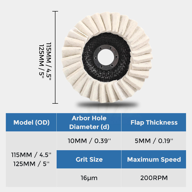 ⚙️ Wool Felt Flap Polishing Disc – High-Performance, Fine Polishing & Long-Lasting Use ✨