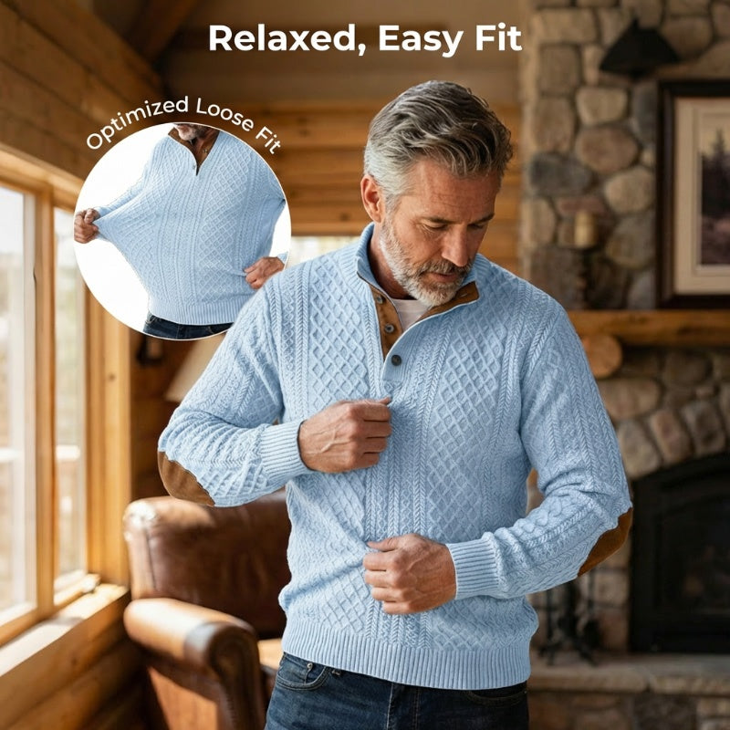 ✨ Elevated Comfort | Men's Textured Jacquard Crew-Neck Sweatshirt