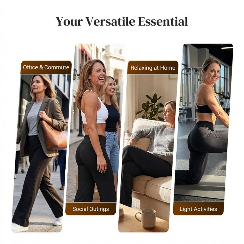 🥳2026 HOT SALE🥳💞50K+ SOLD!☕🧘‍♀️Women's High Waist Wide Leg Pants – Soft stretch fabric, gentle tummy control! Flattering fit for every shape. Easy pull-on, no tricky buttons. Your everyday essential. 🧵🦵