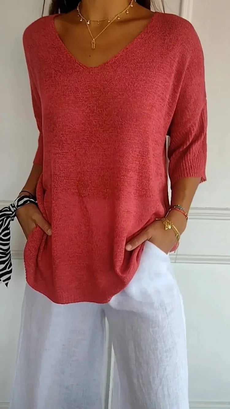 🎁New arrival 50% OFF💥Minimalist Knit Top | Effortless Everyday Style ☕