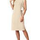 Women Round Neck Loose Split Wrinkle-Free Midi Dress with Pockets