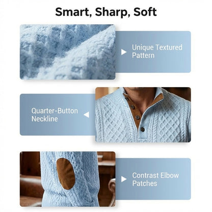 ✨ Elevated Comfort | Men's Textured Jacquard Crew-Neck Sweatshirt