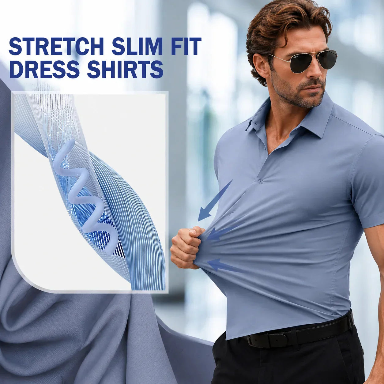 ✨ 60% OFF✨Men's Short Sleeve 4-Way Stretch Shirt