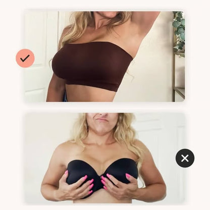 📢📢LIMITED-TIME  35%!!☀️Anti-Slip Grip & Removable Straps✨Convertible Strapless Bandeau Bra with Wireless Comfort👍Suitable for All Body Types
