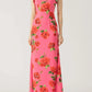 🎉Hot Sale 49% OFF🥳Cheongsam Style Rose Floral Print Tiered Flare Sleeve Stretch Maxi Dress