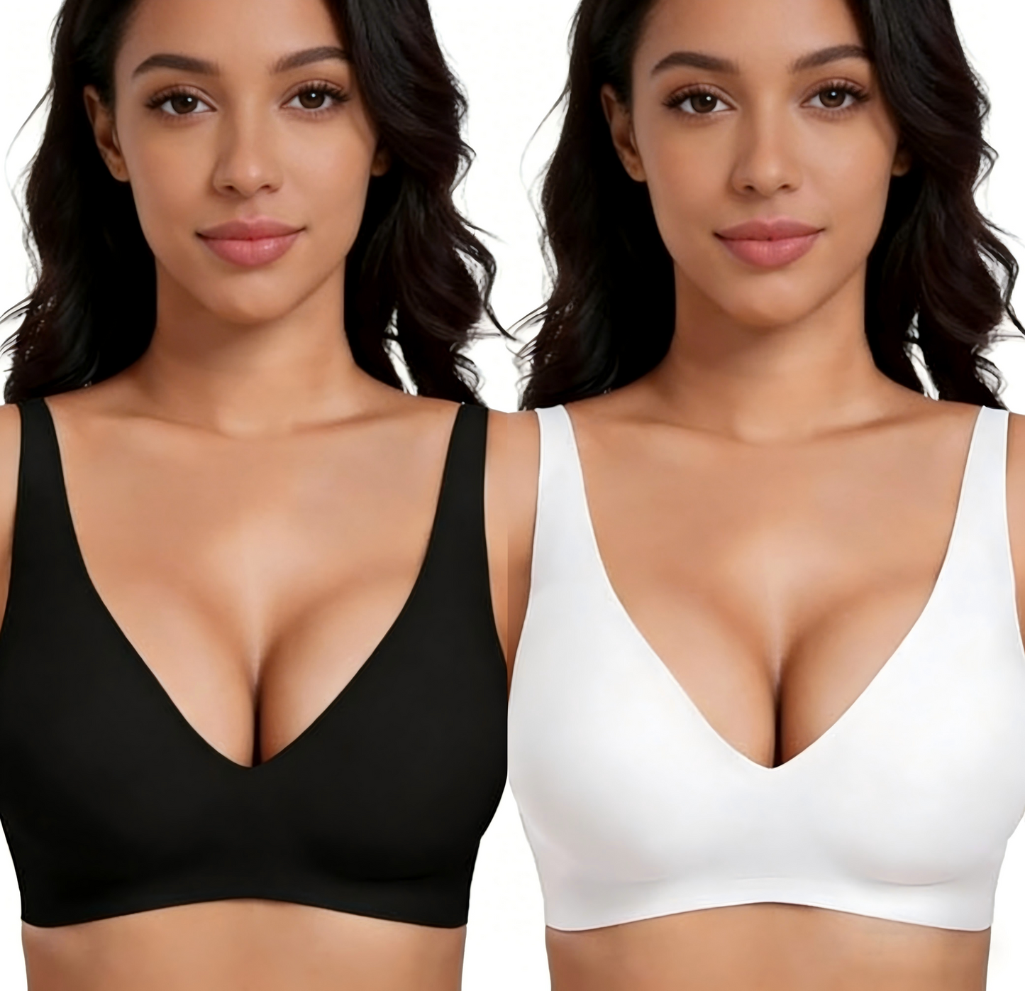 🌸💕Jelly Wireless Womens Comfortable Wireless Bras Push Up Bralettes Seamless Tshirts Bras Deep V Everyday Bras