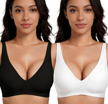🌸💕Jelly Wireless Womens Comfortable Wireless Bras Push Up Bralettes Seamless Tshirts Bras Deep V Everyday Bras