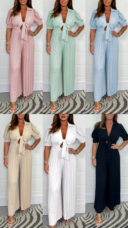 🥰Women’s Solid Color Pleated Jumpsuit