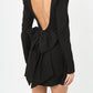 Gift for You Puff Shoulder Long Sleeve Back Bow Detail Mini Dress