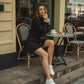 A Cozy Mock-Neck Knit Dress with a Classic A-Line Shape