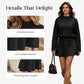 A Cozy Mock-Neck Knit Dress with a Classic A-Line Shape