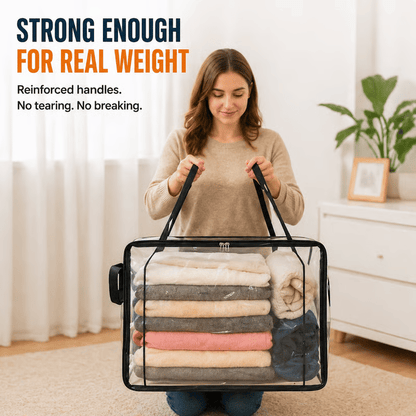 🎁BUY 1 GET 1 FREE!! 📦Large Heavy-Duty Thick Plastic Clear Storage Bag for Clothes, Moving & Storage