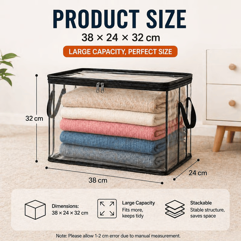 🎁BUY 1 GET 1 FREE!! 📦Large Heavy-Duty Thick Plastic Clear Storage Bag for Clothes, Moving & Storage