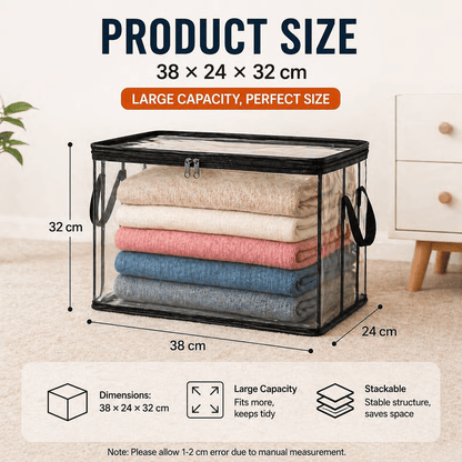 🎁BUY 1 GET 1 FREE!! 📦Large Heavy-Duty Thick Plastic Clear Storage Bag for Clothes, Moving & Storage