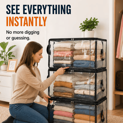 🎁BUY 1 GET 1 FREE!! 📦Large Heavy-Duty Thick Plastic Clear Storage Bag for Clothes, Moving & Storage