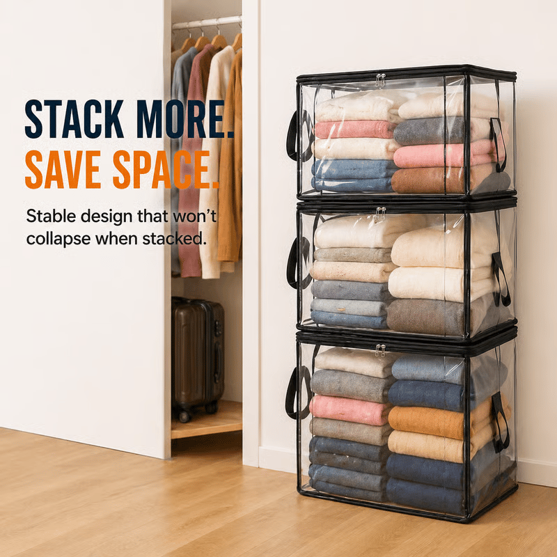 🎁BUY 1 GET 1 FREE!! 📦Large Heavy-Duty Thick Plastic Clear Storage Bag for Clothes, Moving & Storage