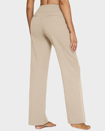 G4Free Loose High-Waist Business Casual Pants Yoga Pants Women Wide Leg Pants with Pockets Comfortable Athletic Sweatpants