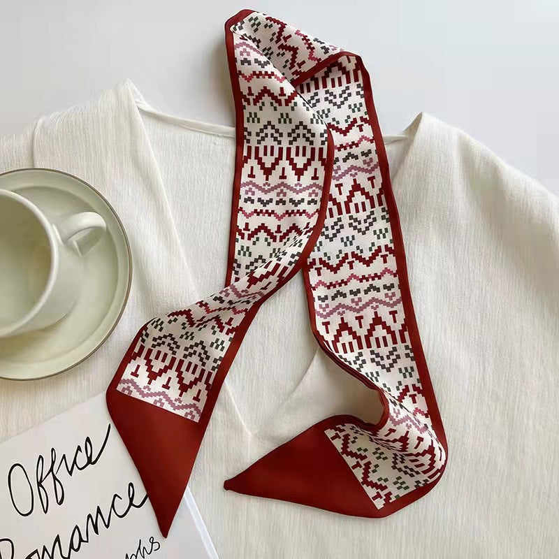 📢📢LIMITED-TIME 50% OFF!!🌸Elegant double-layer printed silk scarf, suitable for draping over handbags