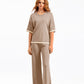 Round Neck Short-sleeve Top Pants Splicing Two-piece Suit