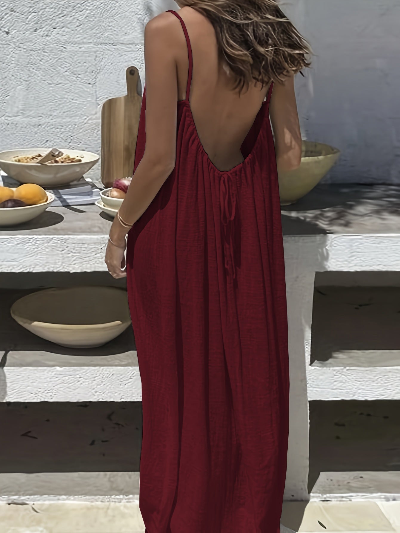 🎉 LIMITED TIME 50% OFF! 💃 Chic Backless Spaghetti Strap Dress for Women – 50K+ Sold! Soft Rayon-Modal Blend & Adjustable Straps 🌴