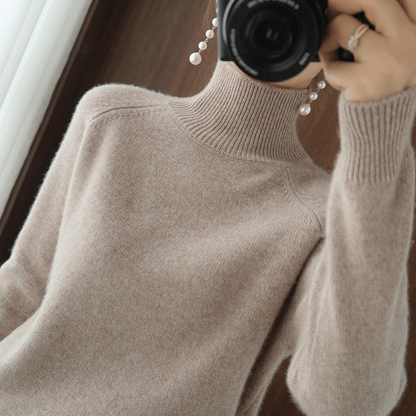 🔥 2026 Fresh Drops | Flat 50% OFF Today! 💸Women's Solid Turtleneck Knit Sweater