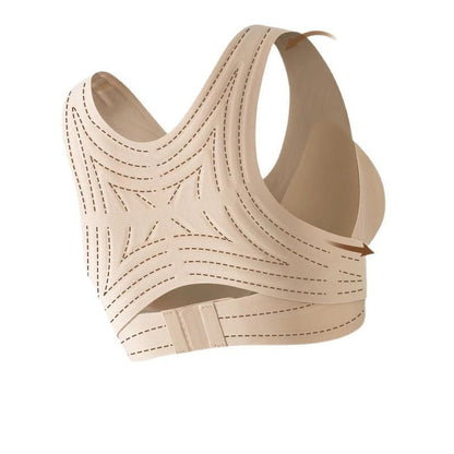 Hot Sale 50% OFF!🌸Women’s Beige Wireless Bra, Soft Breathable Non-removable Moulded Cups, Yoga Fitness Sportswear for Gym & Daily Training