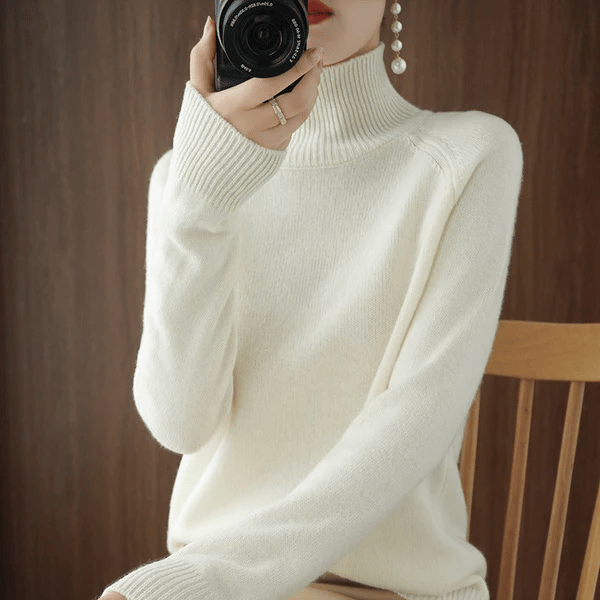 🔥 2026 Fresh Drops | Flat 50% OFF Today! 💸Women's Solid Turtleneck Knit Sweater