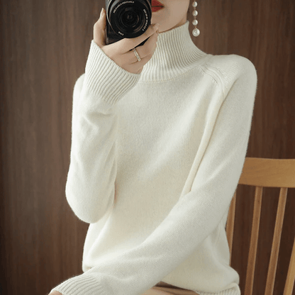 🔥 2026 Fresh Drops | Flat 50% OFF Today! 💸Women's Solid Turtleneck Knit Sweater