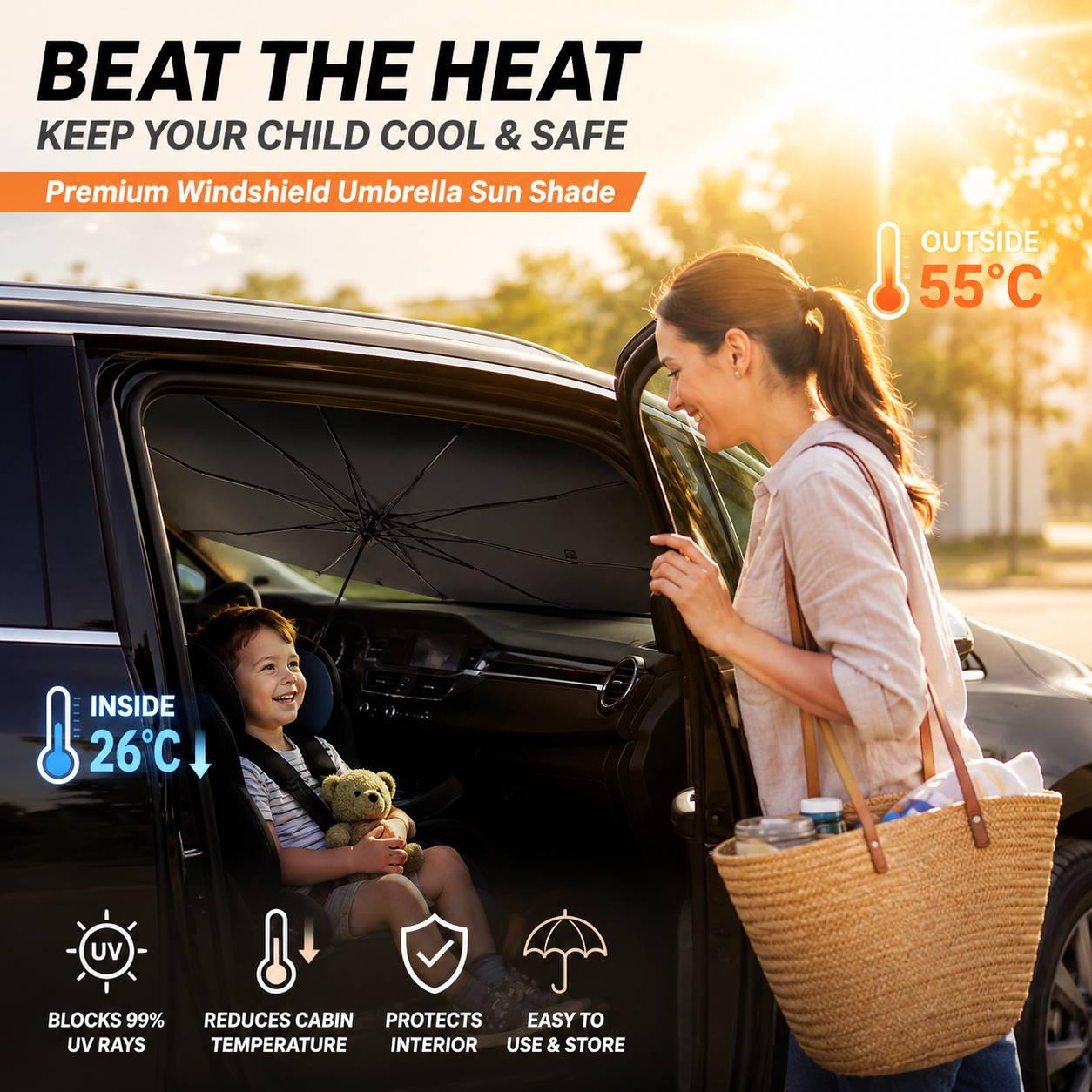 Foldable Anti-UV Windshield Sunshade