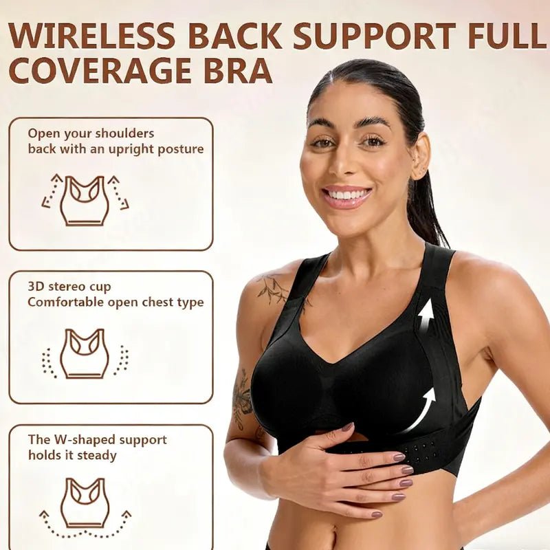 Hot Sale 50% OFF!🌸Women’s Beige Wireless Bra, Soft Breathable Non-removable Moulded Cups, Yoga Fitness Sportswear for Gym & Daily Training