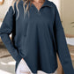 Women's Oversized Hoodies Casual Long Sleeve Half Zipper Pocket Sweatshirt