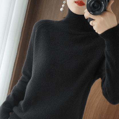 🔥 2026 Fresh Drops | Flat 50% OFF Today! 💸Women's Solid Turtleneck Knit Sweater