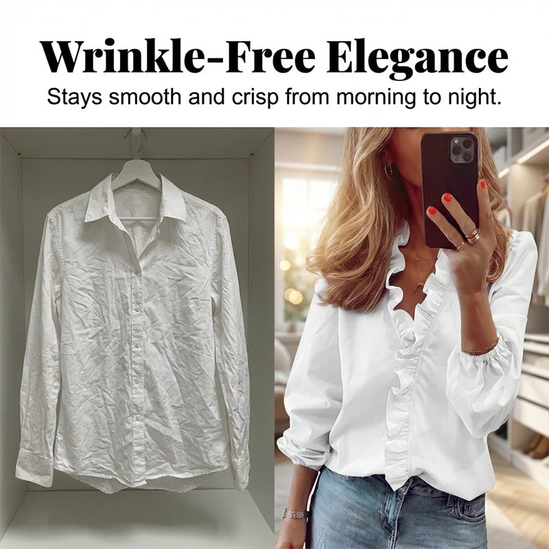 ⏳Limited-time 50% off⏰Women's Ruffled Lantern Sleeve Shirt👚