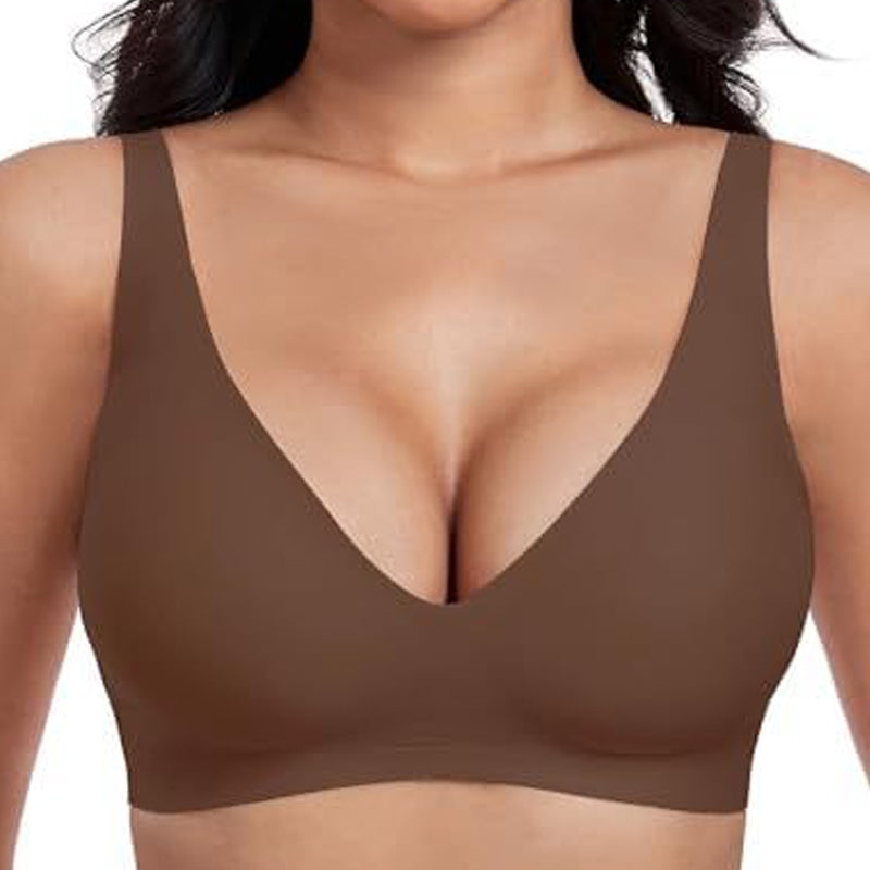 🌸💕Jelly Wireless Womens Comfortable Wireless Bras Push Up Bralettes Seamless Tshirts Bras Deep V Everyday Bras