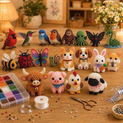 🏆Limited Time Sale 59% OFF🧵✨Petite 3D Beaded Animal Craft Kit