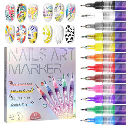 🎁Christmas Best Gift For Kids⏳🎨12 Colors Nail Art Pens Set