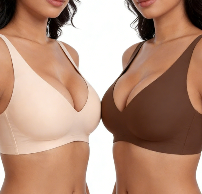 🌸💕Jelly Wireless Womens Comfortable Wireless Bras Push Up Bralettes Seamless Tshirts Bras Deep V Everyday Bras