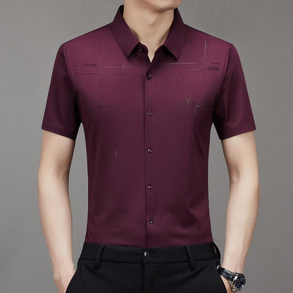 🧊Camisa de negocios de seda helada para hombre