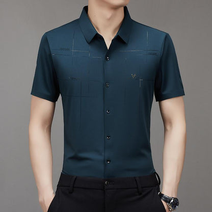 🧊Camisa de negocios de seda helada para hombre