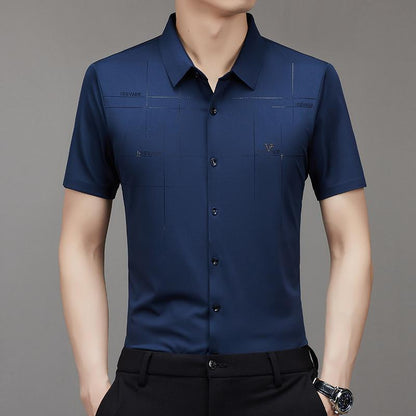 🧊Camisa de negocios de seda helada para hombre