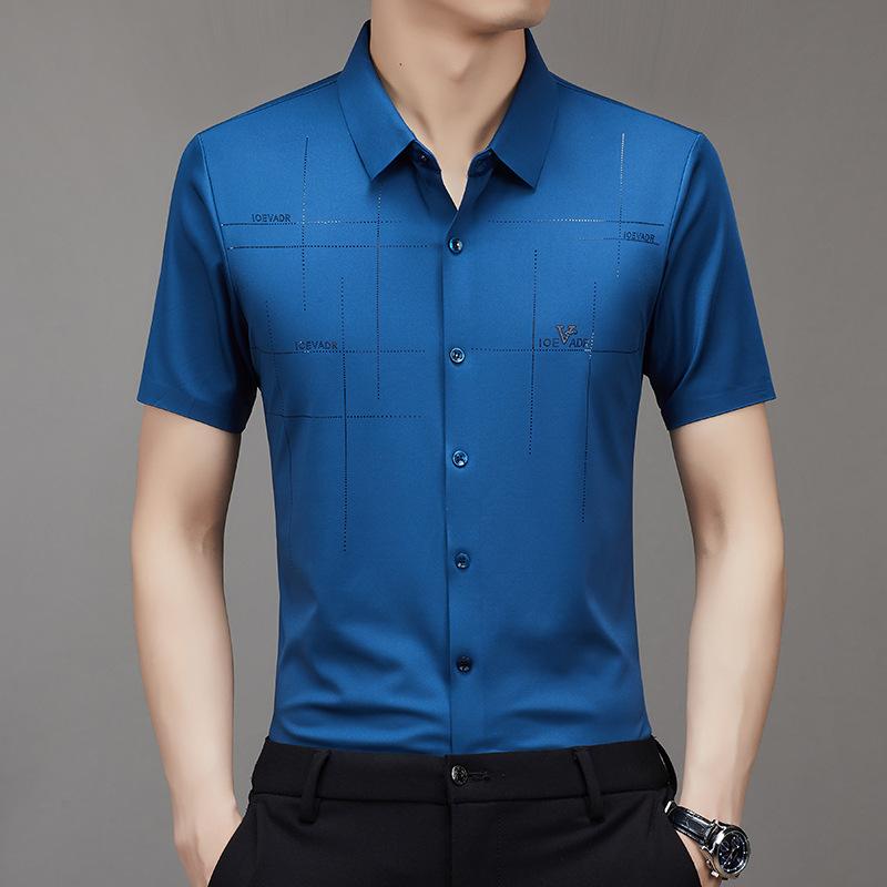 🧊Camisa de negocios de seda helada para hombre