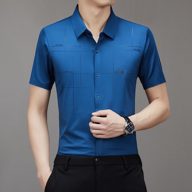 🧊Camisa de negocios de seda helada para hombre