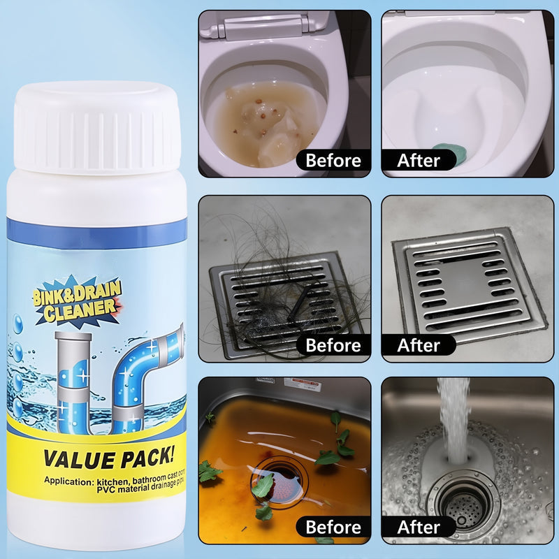 🏖️Summer Cool Deal:BUY 1 GET 1 FREE!!👍🎉Pipe-Clearing Foaming Powder – Fast-Acting Drain Unclogger & Deodorizer