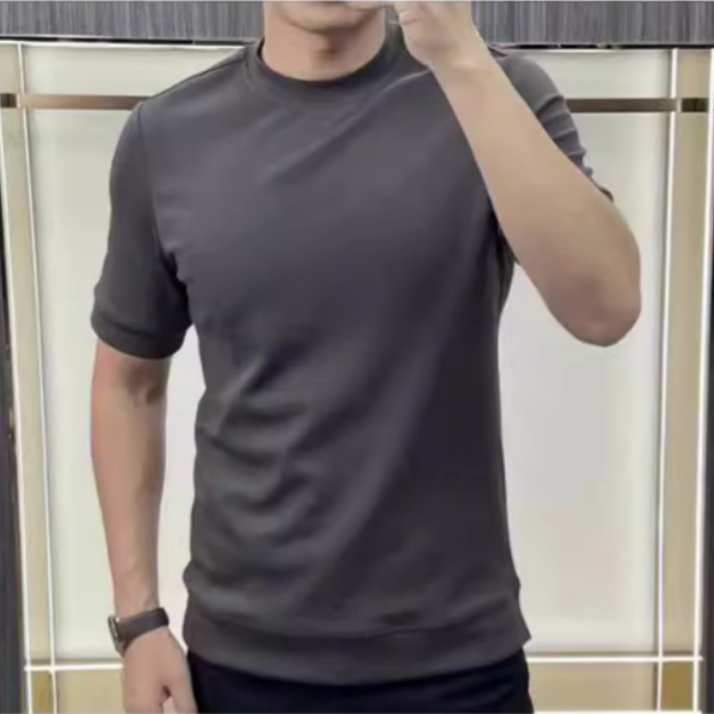 🎁Gran oferta 50% de descuento⏳Camiseta de algodón puro con cuello redondo simple de verano para hombre