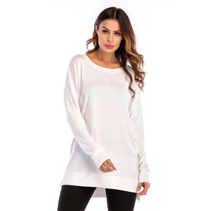 Women's Crewneck Long Sleeves Side Split Tunic Top