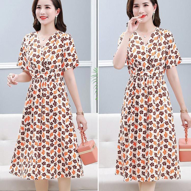 Women's Elegant V-neck Drawstring Waist Dress