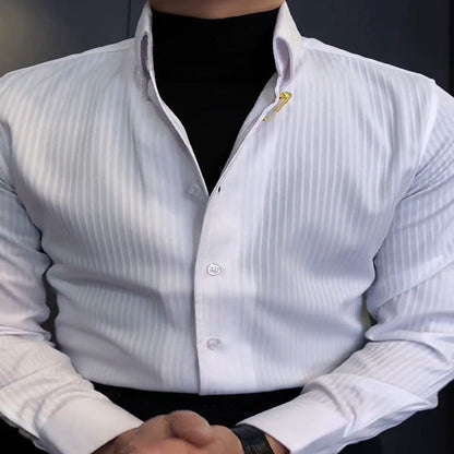 2024 Nuevo diseño🤳Elegante camisa a rayas para hombre👔